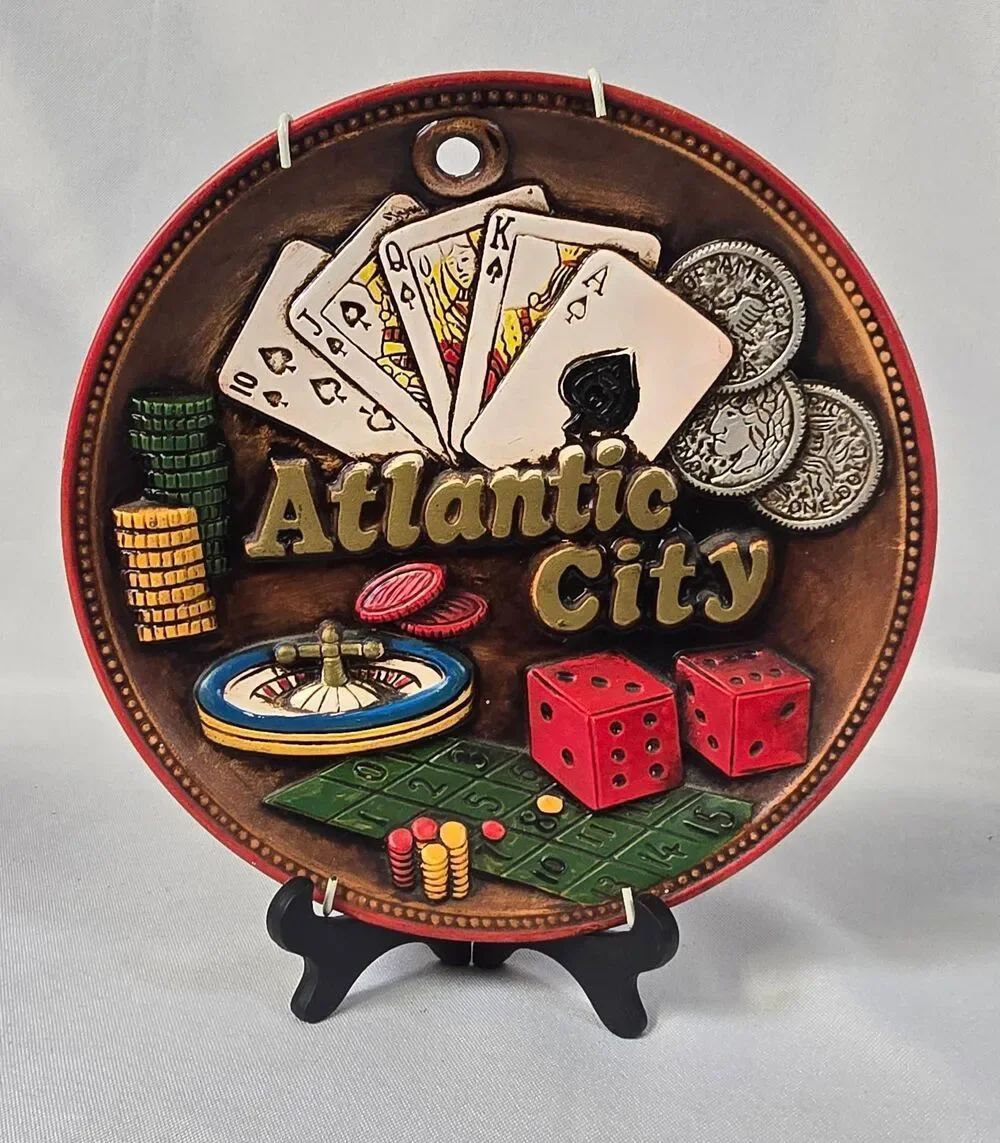 Vintage Atlantic City 3D Souvenir Plate (8") by Nanco